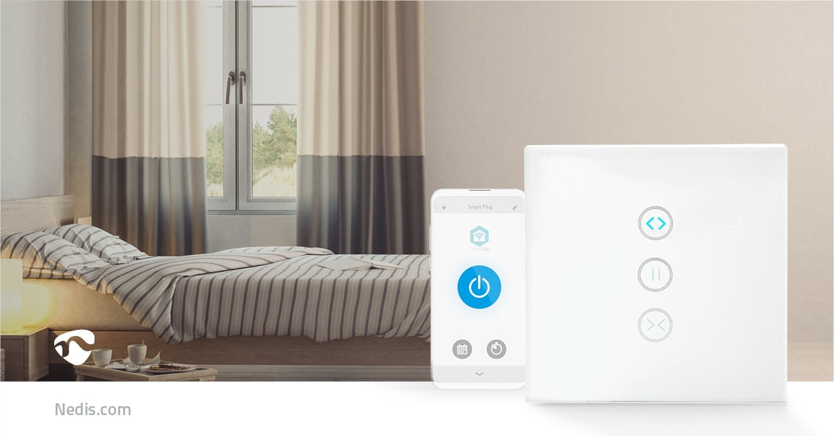 SmartLife Power Switch | Wi-Fi | Parasol / Curtain / Shutter | Wall mount | 300 W | Android™ / IOS | Glass | White