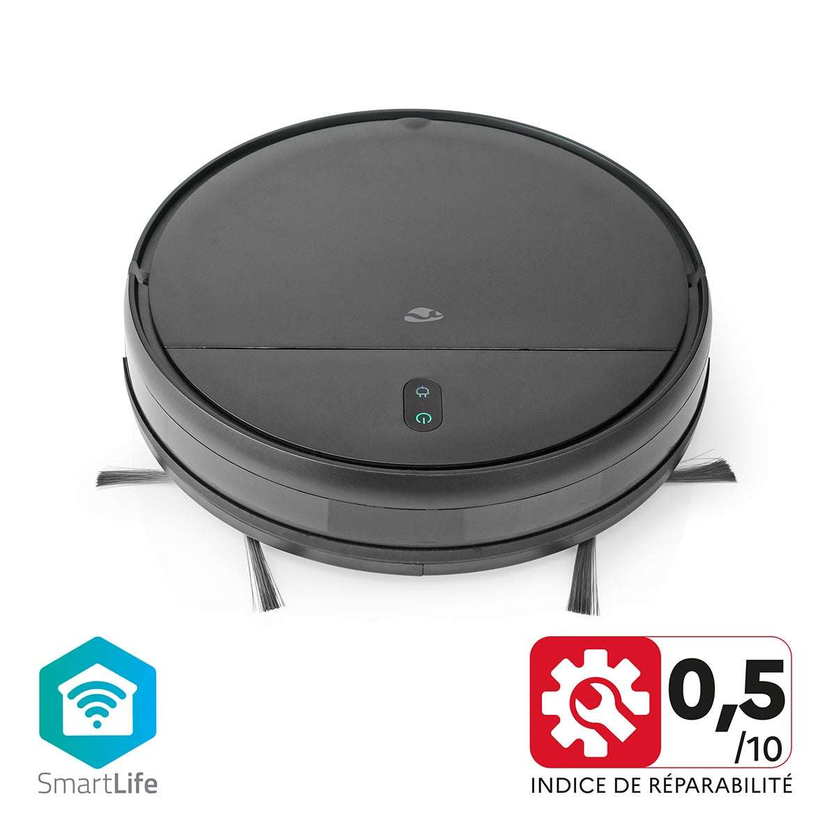SmartLife Robot Vacuum Cleaner | Random | Wi-Fi | Capacity collection reservoir: 0.2 l | Automatic charging | Maximum operating time: 110 min | Black | Android™ / IOS