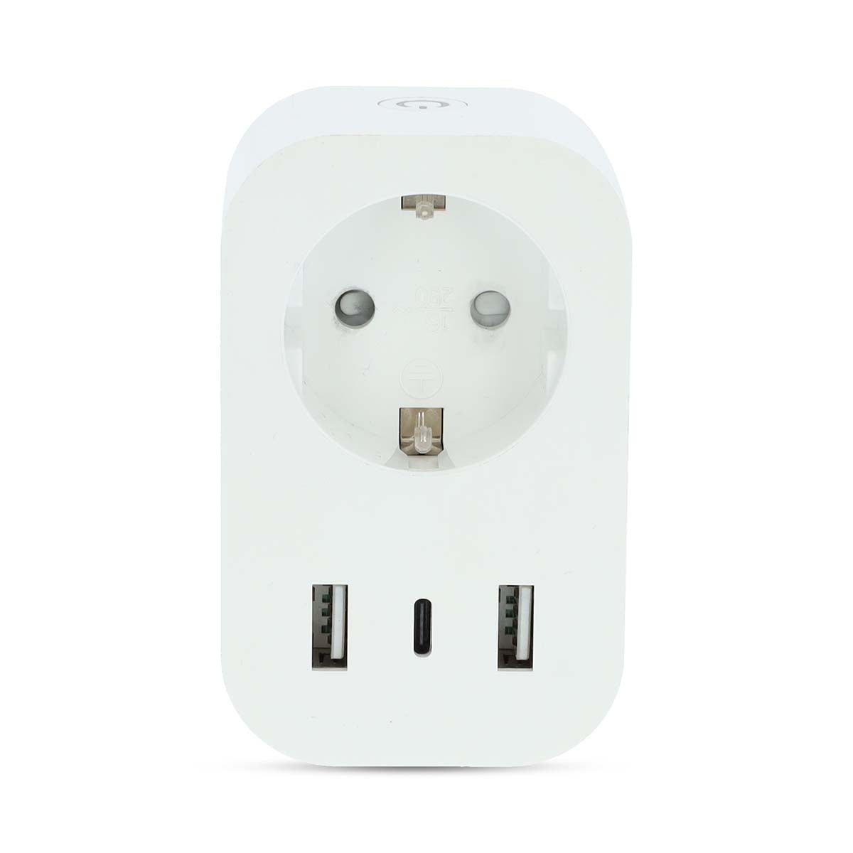 SmartLife Smart Plug | Wi-Fi | IP21 | Power meter | 3680 W | Type F (CEE 7/7) / 1x USB-C™ / 2x USB | 0 - 55 °C | Android™ / IOS | White | 1 pcs