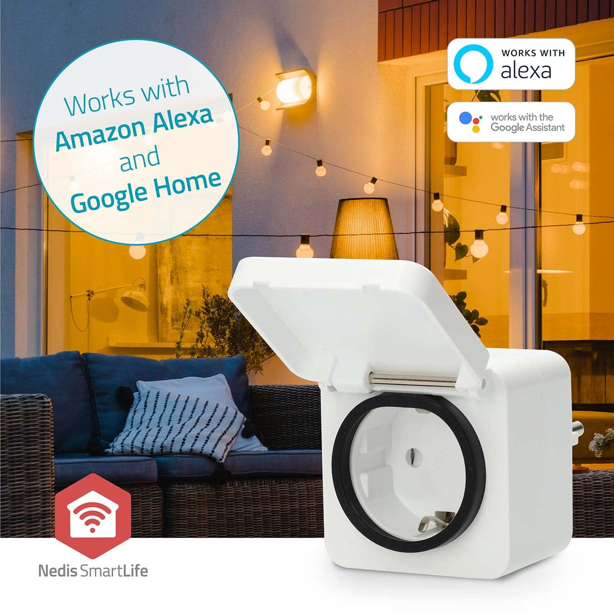SmartLife Smart Plug | Zigbee 3.0 | IP44 | Power meter | 3680 W | Type F (CEE 7/7) | -10 - 40 °C | Android™ / IOS | White | 1 pcs