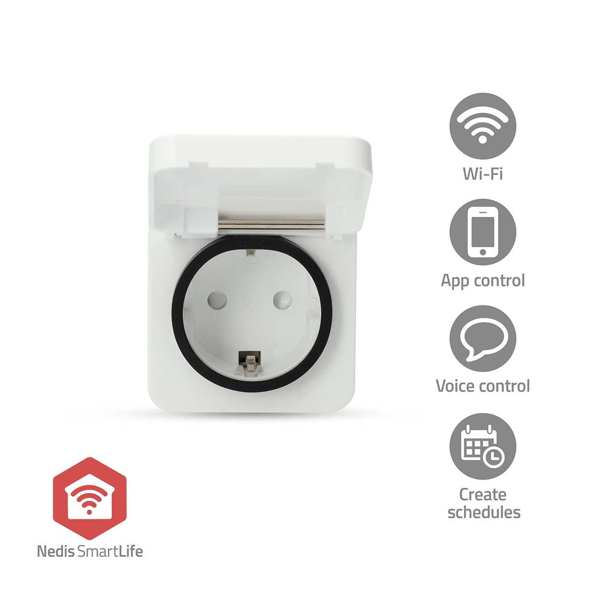 SmartLife Smart Plug | Zigbee 3.0 | IP44 | Power meter | 3680 W | Type F (CEE 7/7) | -10 - 40 °C | Android™ / IOS | White | 1 pcs
