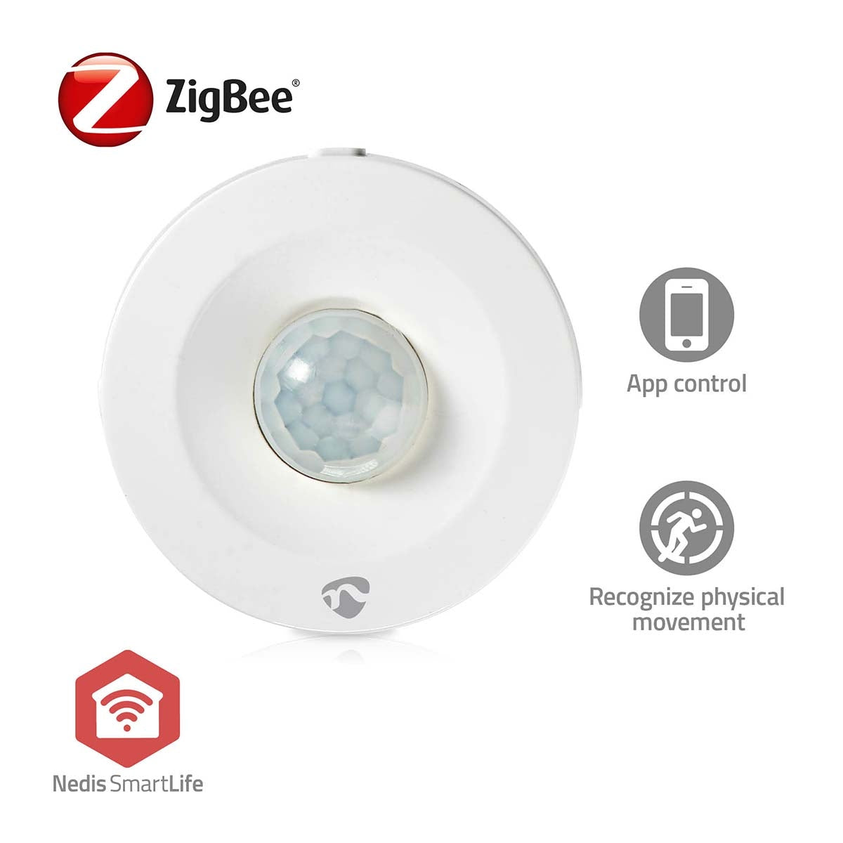 SmartLife Smart motion sensor | Zigbee 3.0 | Battery powered | IP20 | Detector angle: 120 ° | Detector range: 5 m | Max. battery life: 12 Months | White