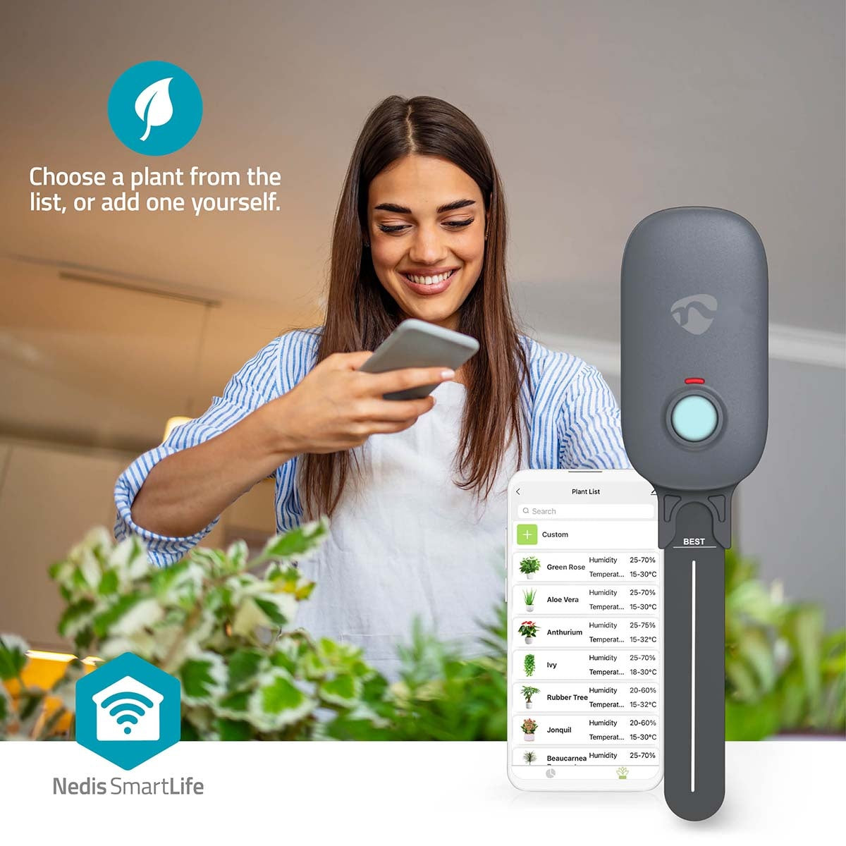 SmartLife Soil Moisture Meter | Bluetooth® | Battery Powered | IP55 | 0 - 100 | Android™ / IOS