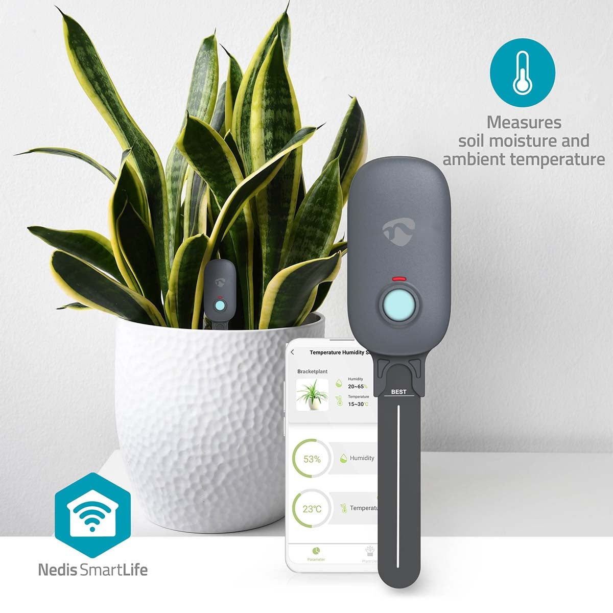 SmartLife Soil Moisture Meter | Bluetooth® | Battery Powered | IP55 | 0 - 100 | Android™ / IOS