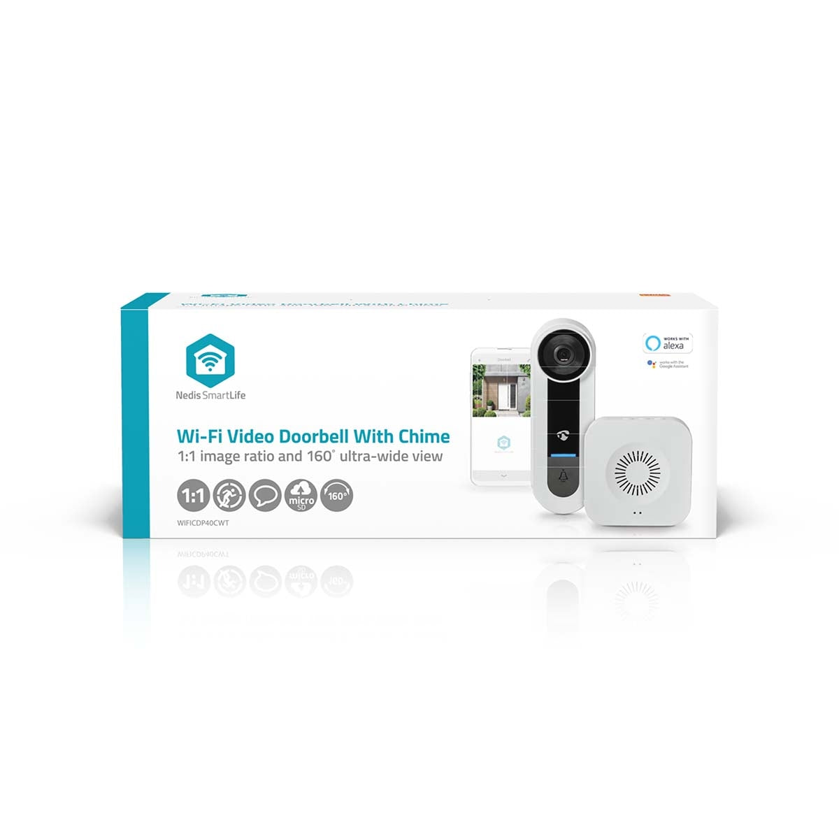 SmartLife Video Doorbell | Wi-Fi | Battery Powered / Mains Powered | 1536x1536 | Cloud Storage (optional) / microSD (not included) / Onvif | IP65 | With motion sensor | White