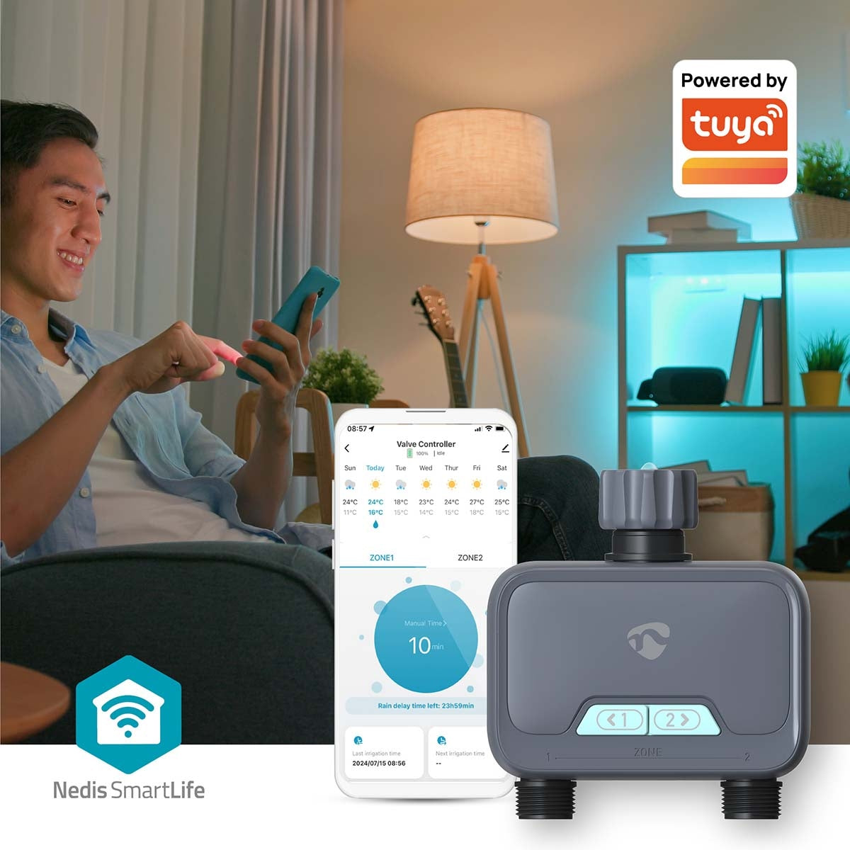 SmartLife Water Control | Bluetooth® | Battery Powered | IP54 | Maximum water pressure: 8 Bar | Android™ / IOS