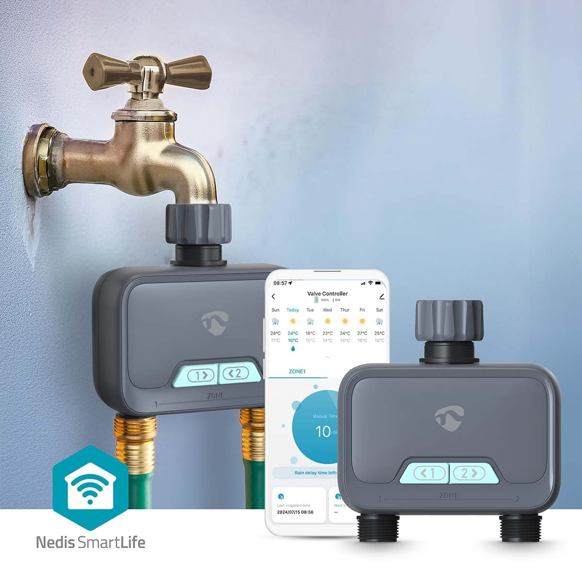 SmartLife Water Control | Bluetooth® | Battery Powered | IP54 | Maximum water pressure: 8 Bar | Android™ / IOS