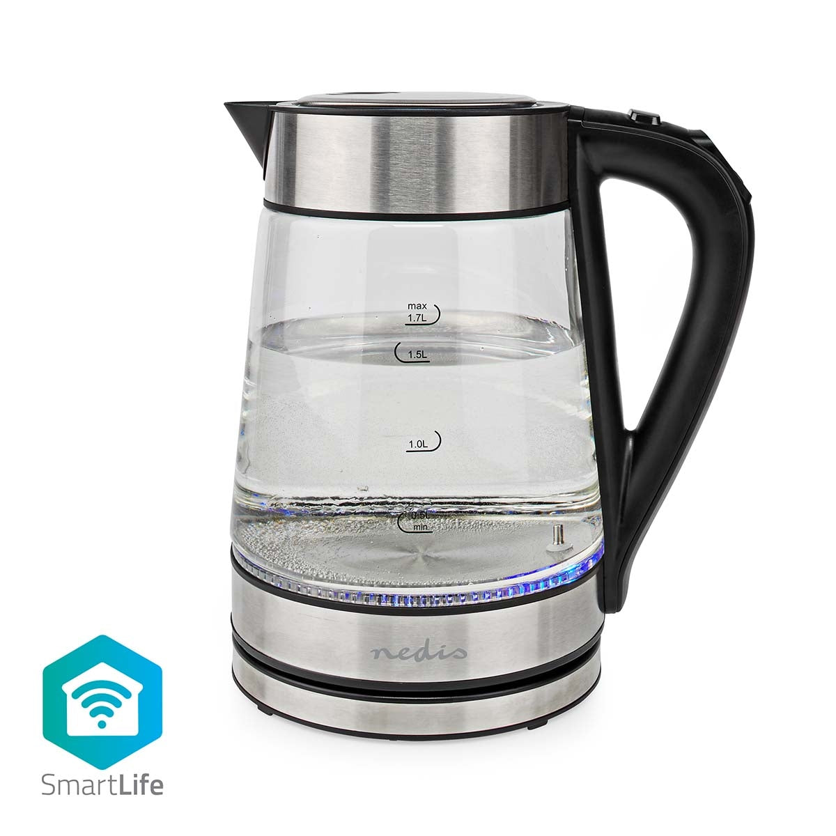 SmartLife Water boiler | Wi-Fi | 1.7 l | Glass | 40,60,70,80,90,100 °C | Temperature indicator | Rotatable 360 degrees | Concealed heating element | Strix® Control | Cook-tort function | Android™ / IOS