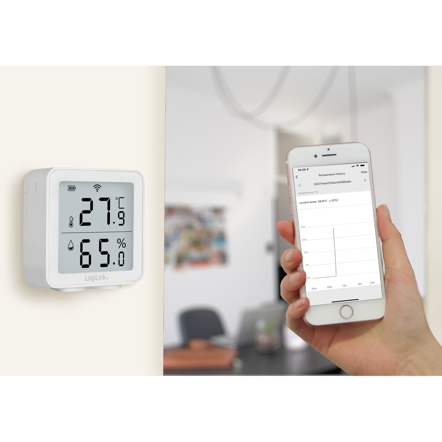 Smart Temp & Humidity Sensor Wifi Tuya