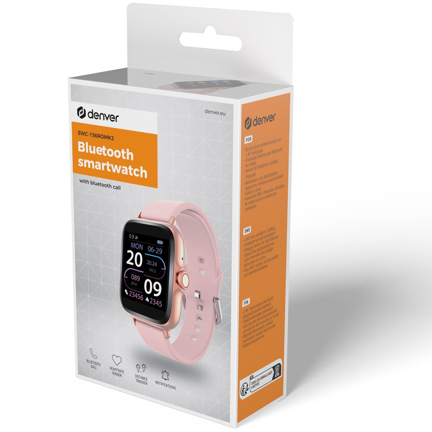 SmartWatch 1.44" display Heart sensor Pink