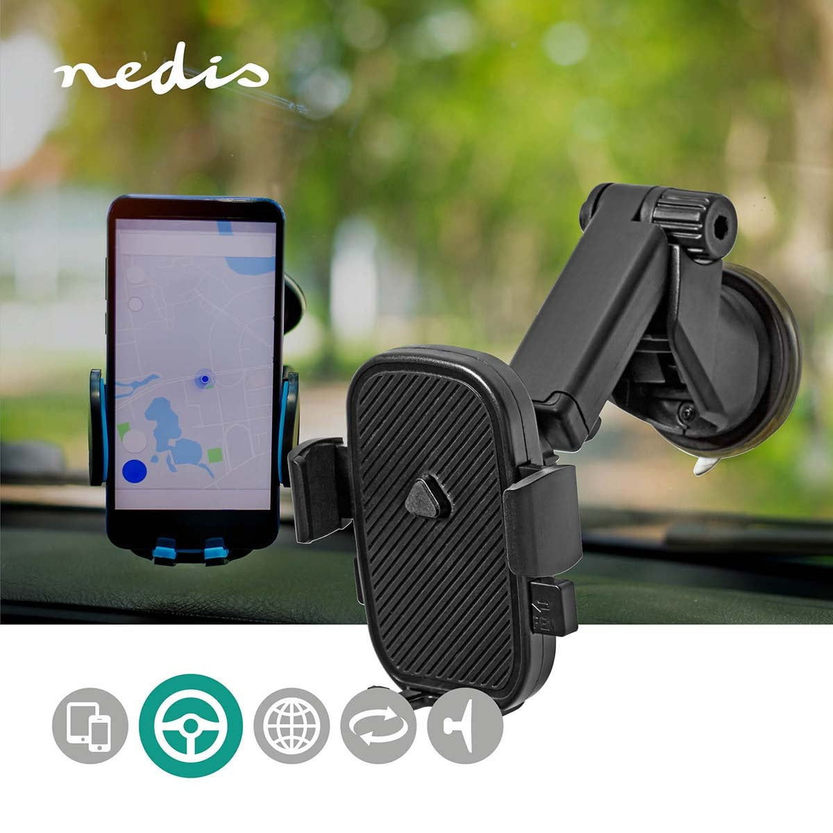 Smartphone Car Mount | Universal | Minimum screen size: 4.5 " | Maximum screen size: 7 " | Interactive