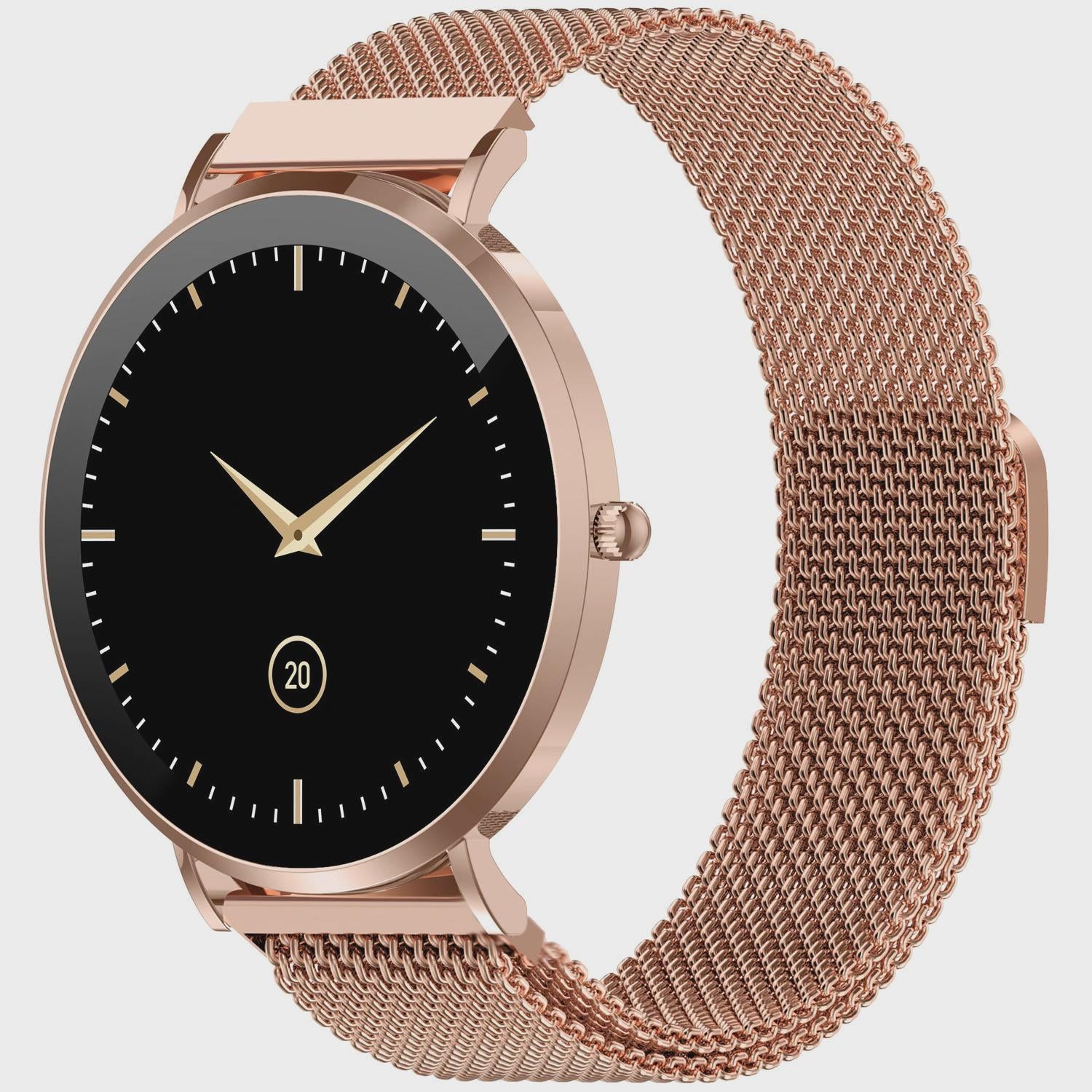 Smartwatch with AMOLED Display, Health Sensors, Rose Gold