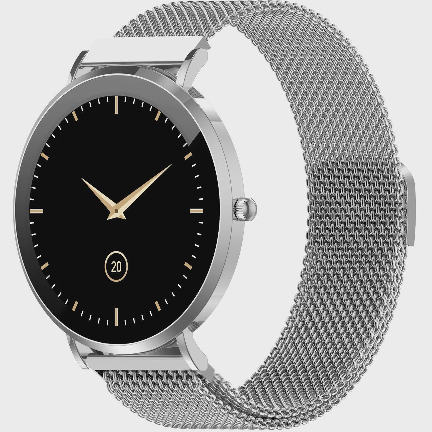 Smartwatch with AMOLED Display, Health Sensors, Silver