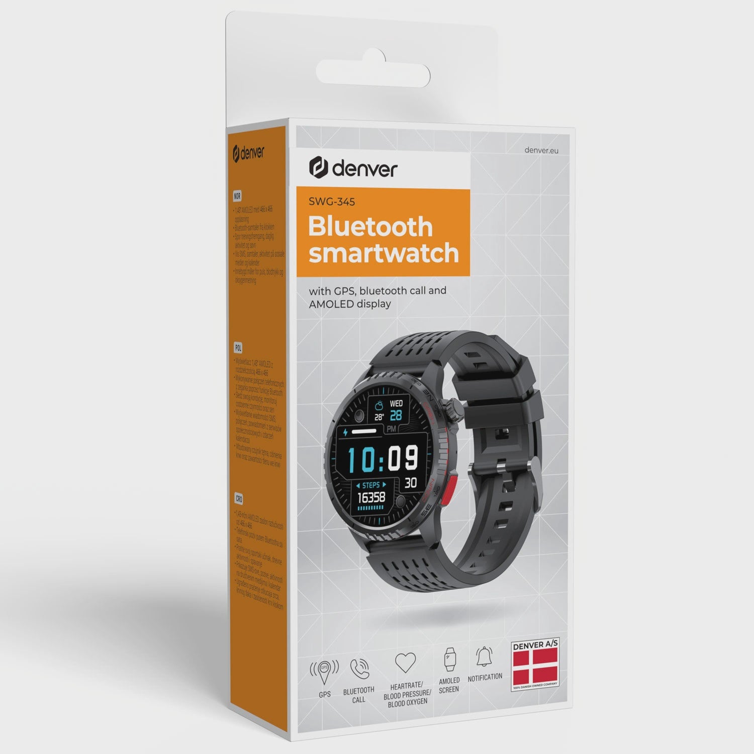 Smartwatch with GPS, Heart Rate & AMOLED Display