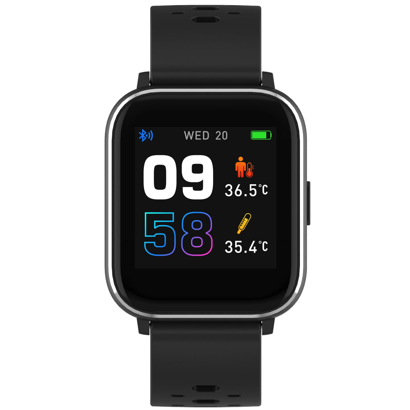 Smartwatch with temp, oxygen and heart rate
