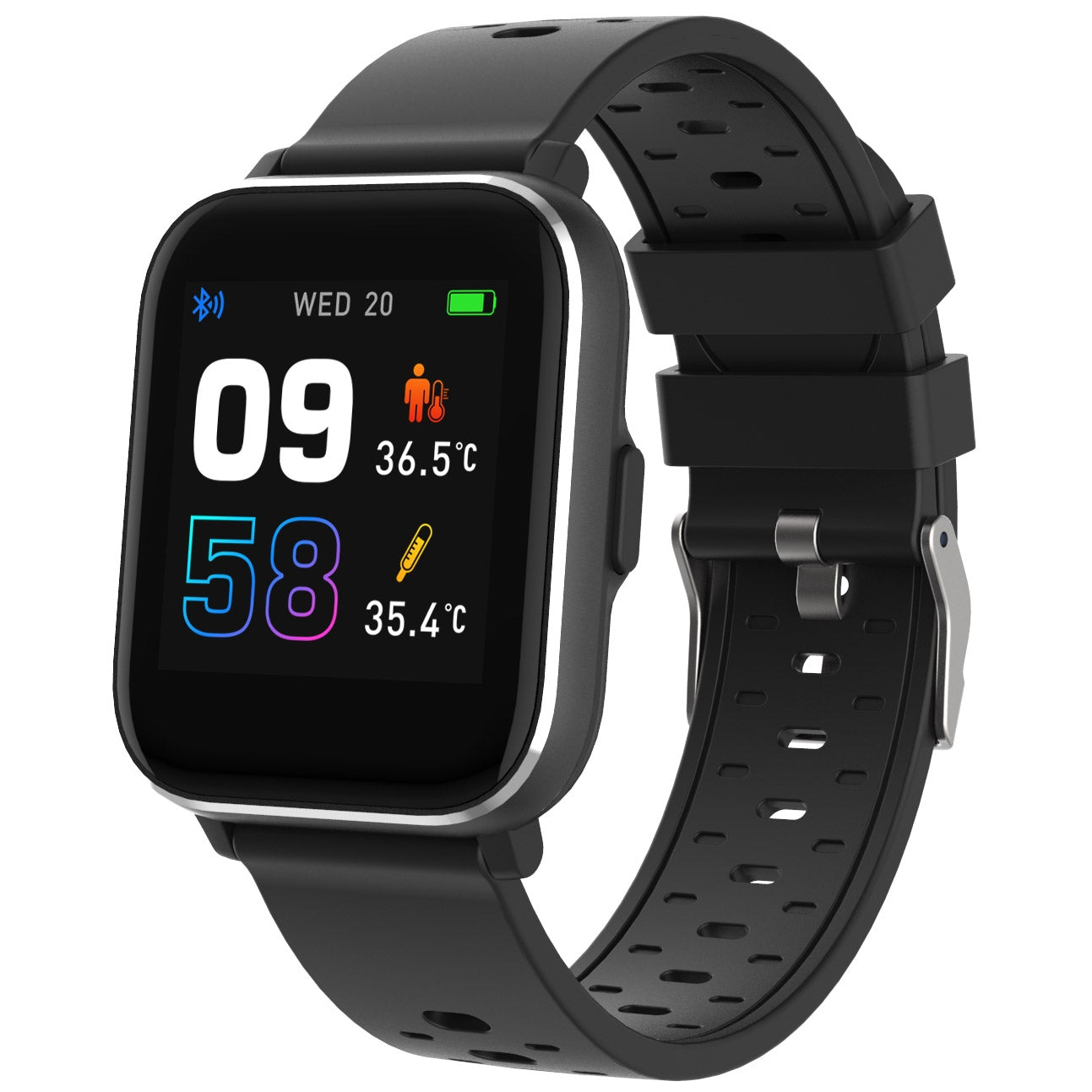 Smartwatch with temp, oxygen and heart rate