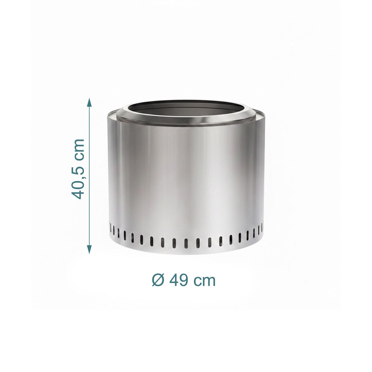 Smokeless Stainless Steel Fire Bowl, 40 x 49 cm