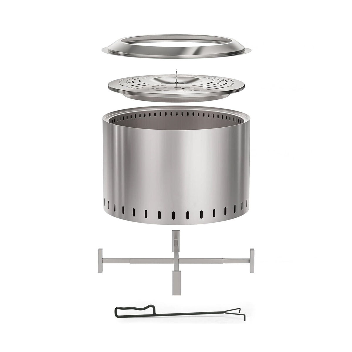 Smokeless Stainless Steel Fire Pit, 49 cm