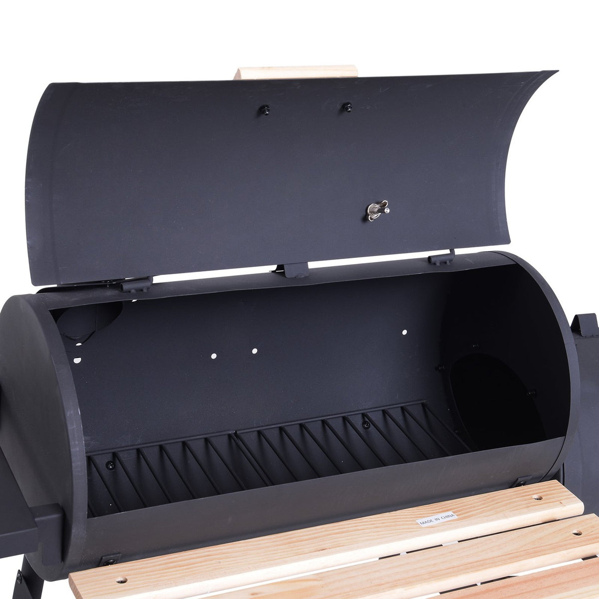 Smoker Grill Bbq Charcoal Grill Trolley With 2 X Combustion Chamber Chimney