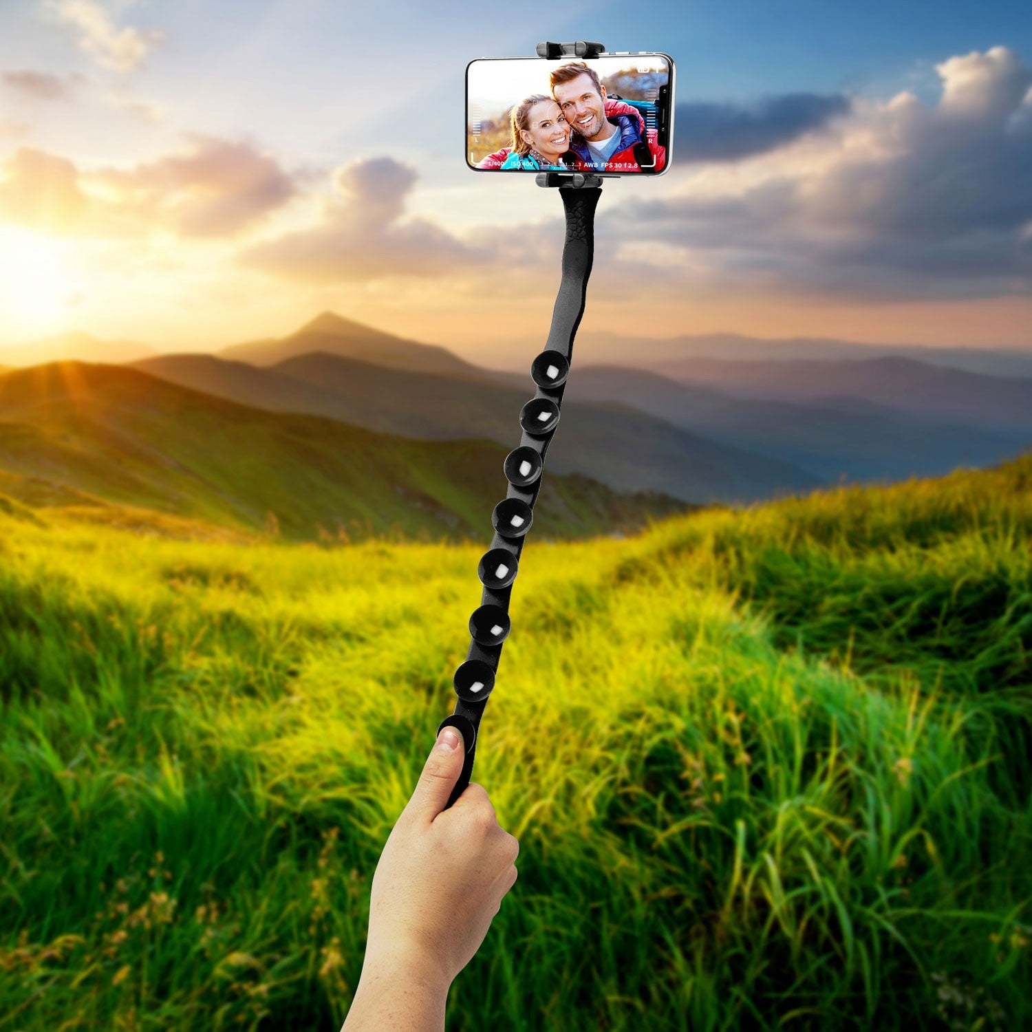 Snake Flexible selfie stick Black
