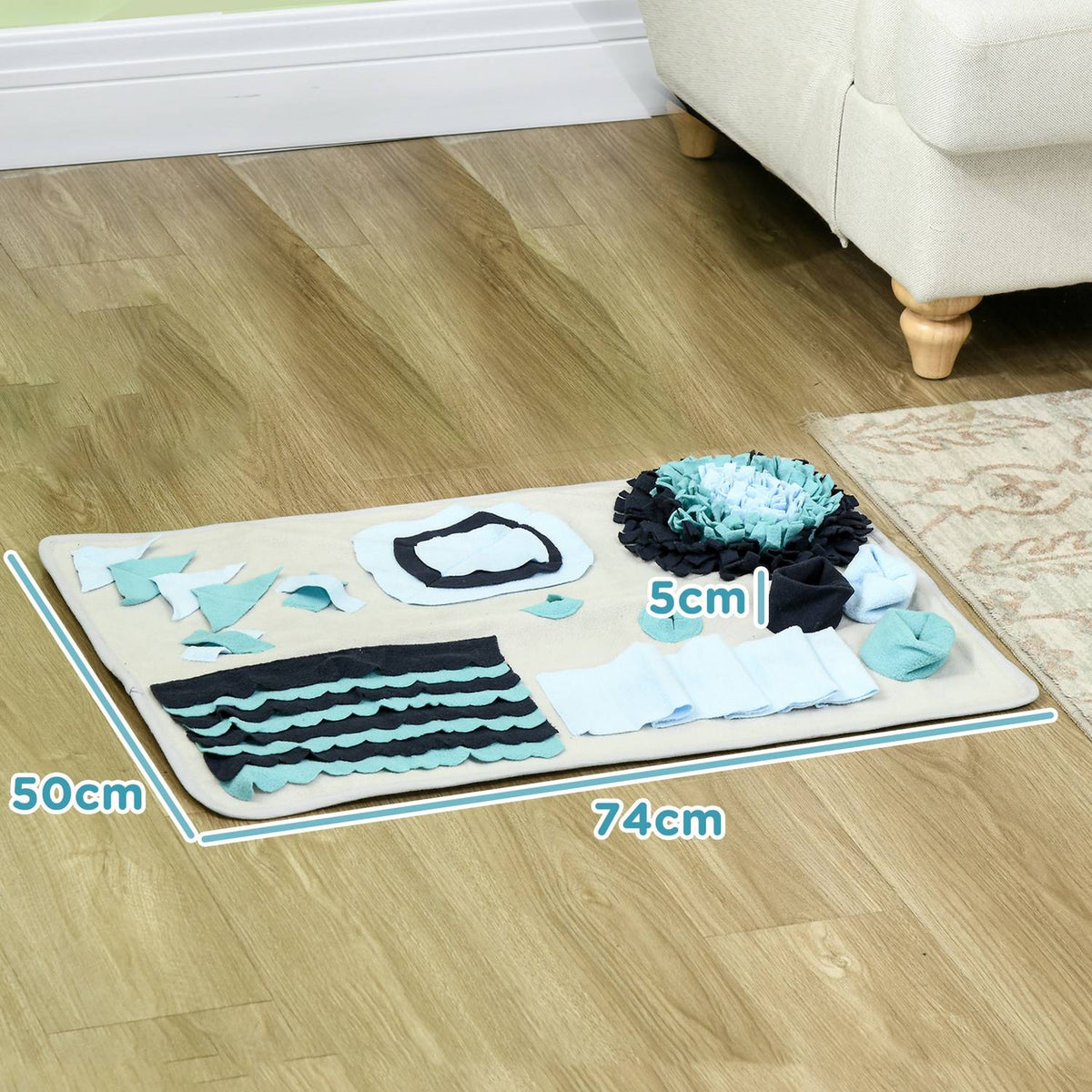 Sniffing Rug, Dog Sniffing Mat, Intelligence Toy, Slow Feeding Training Mat, Velvet, Colorful