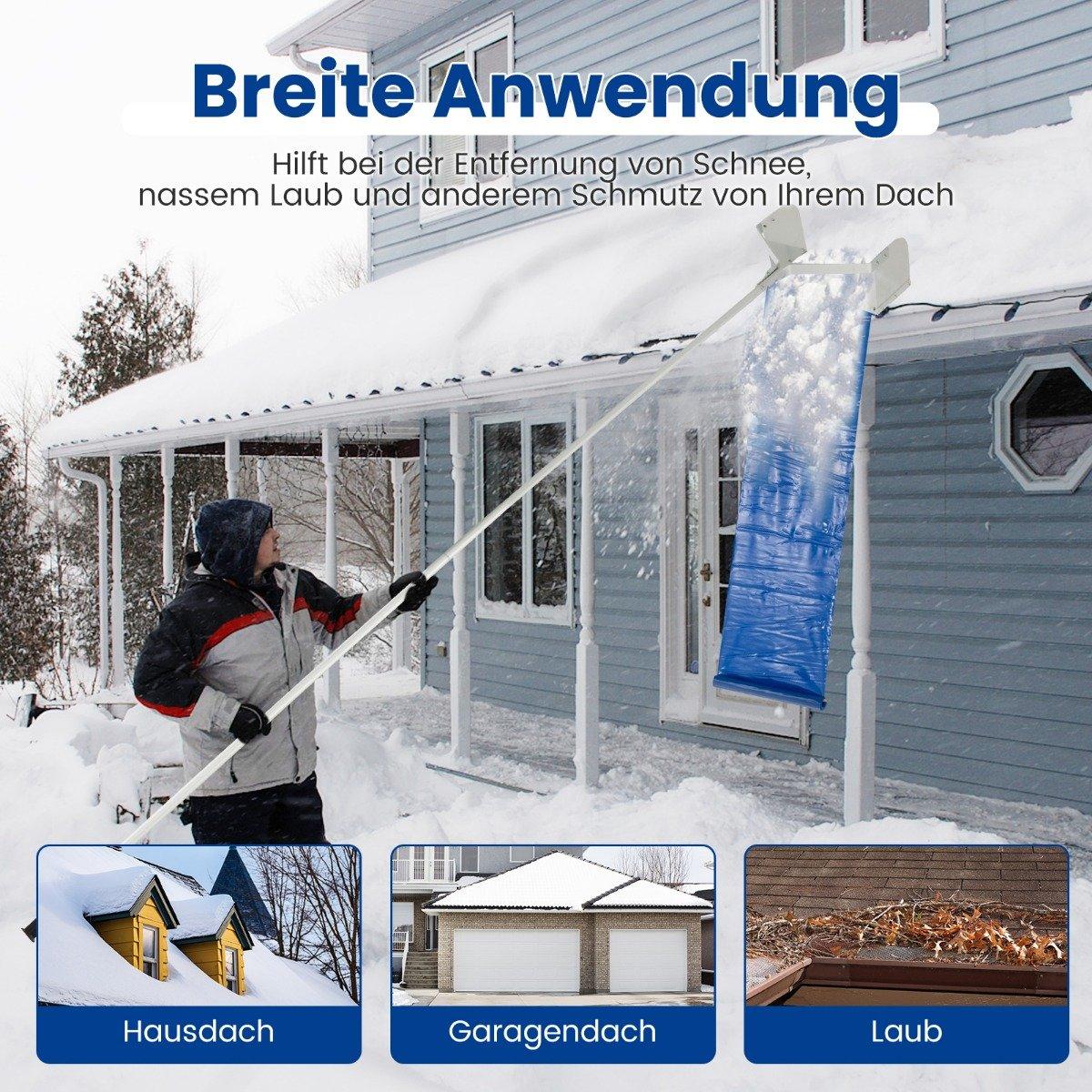 Snow clearer for roof Roof snow clearer with telescopic handle and non-slip handle 624 x 44 x 23 cm