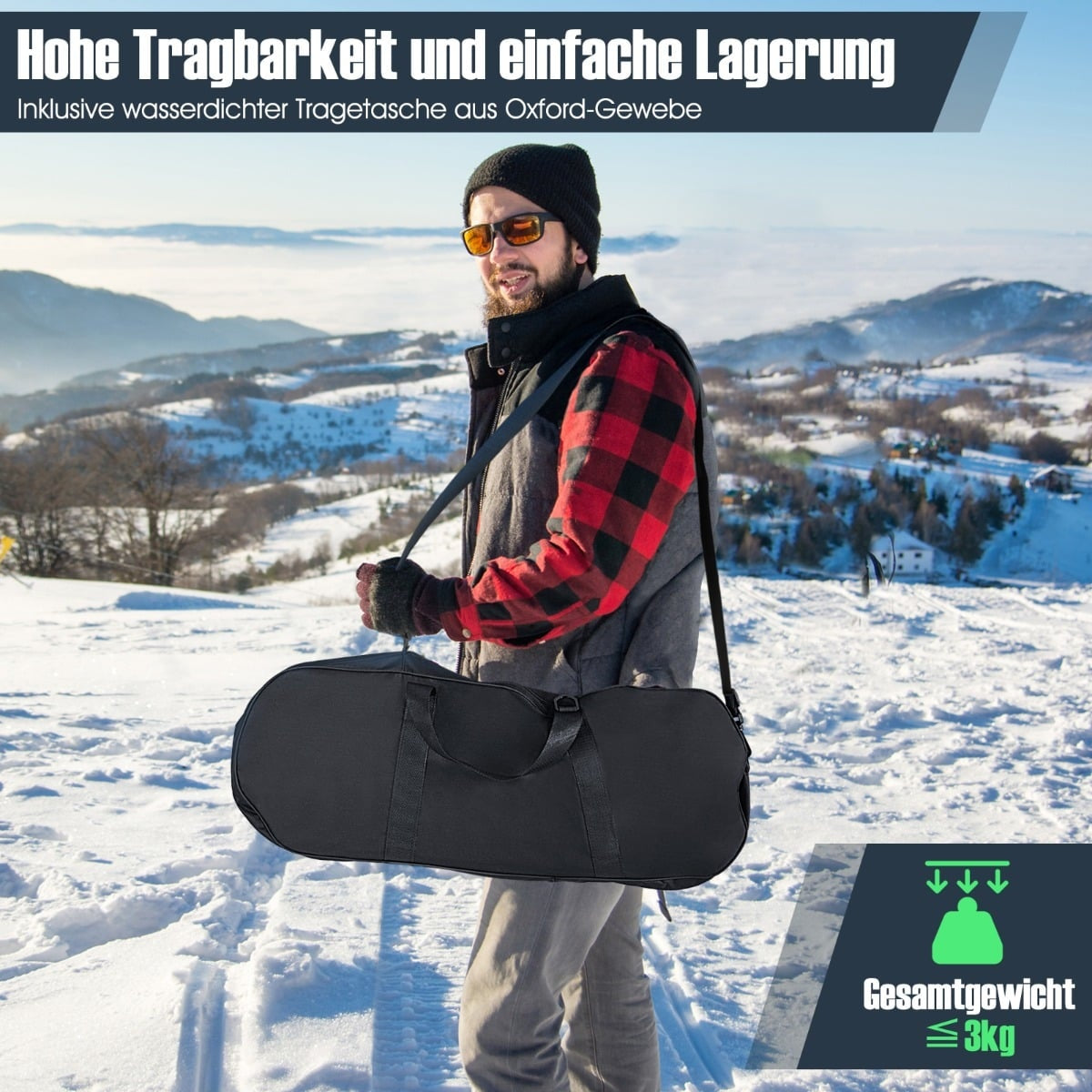 Snowshoe Set with Adjustable Poles, 78 cm, Navy Blue