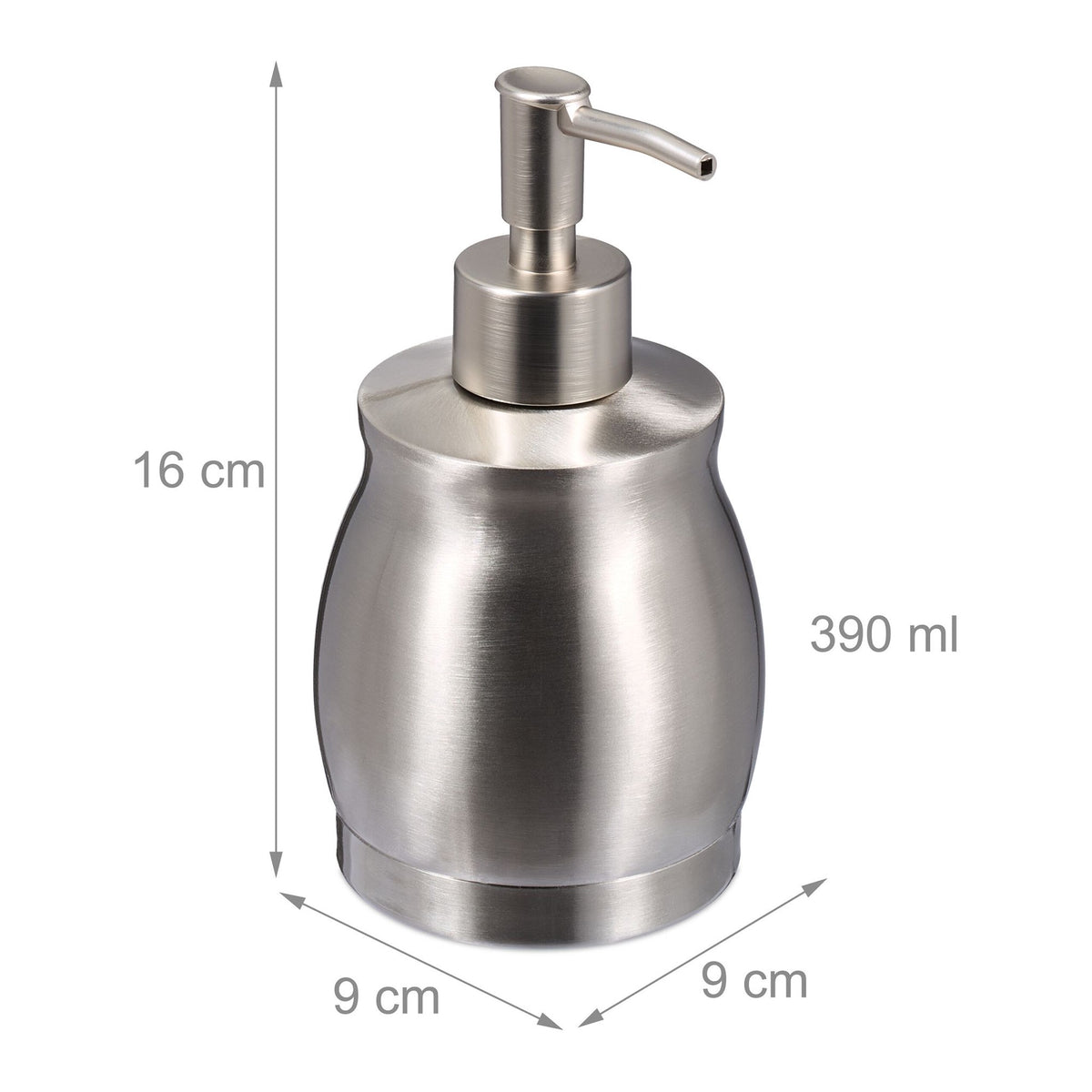 Soap pump in stainless steel 390 ml