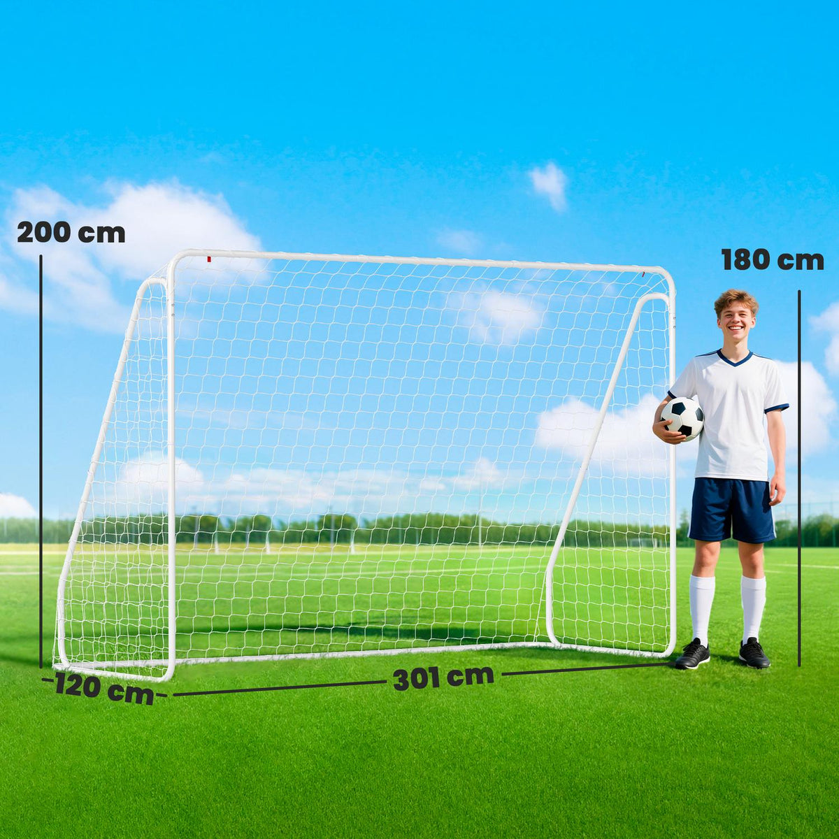 Soccer Goal for Training & Games, UV-Resistant, Anchors Included
