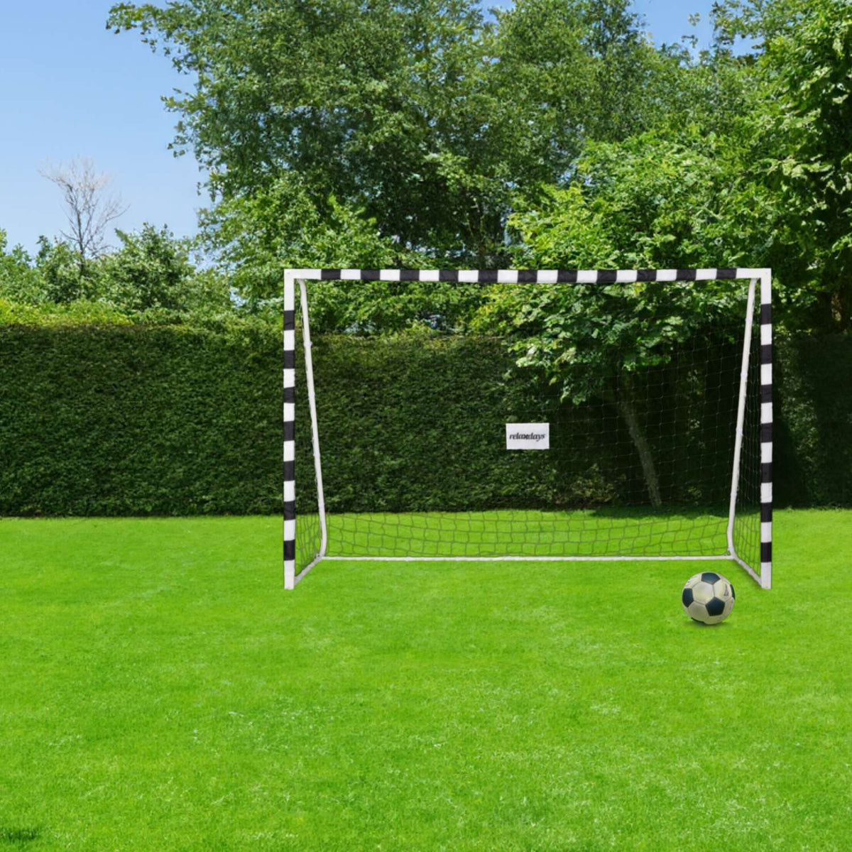 Soccer goal in white metal XXL