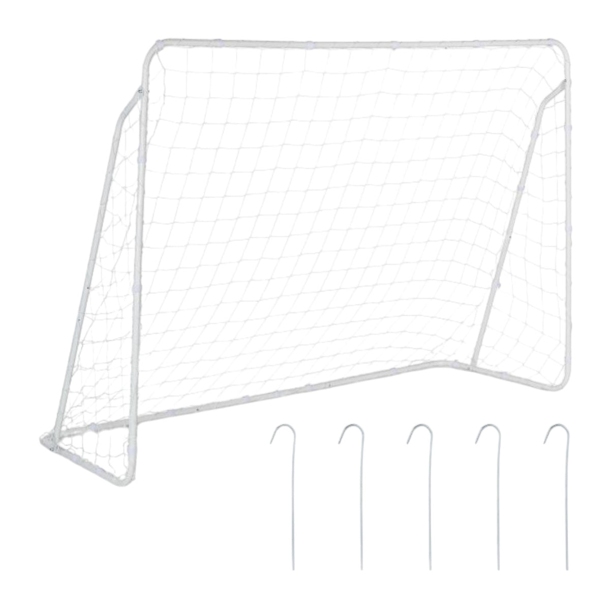 Soccer goal in white steel