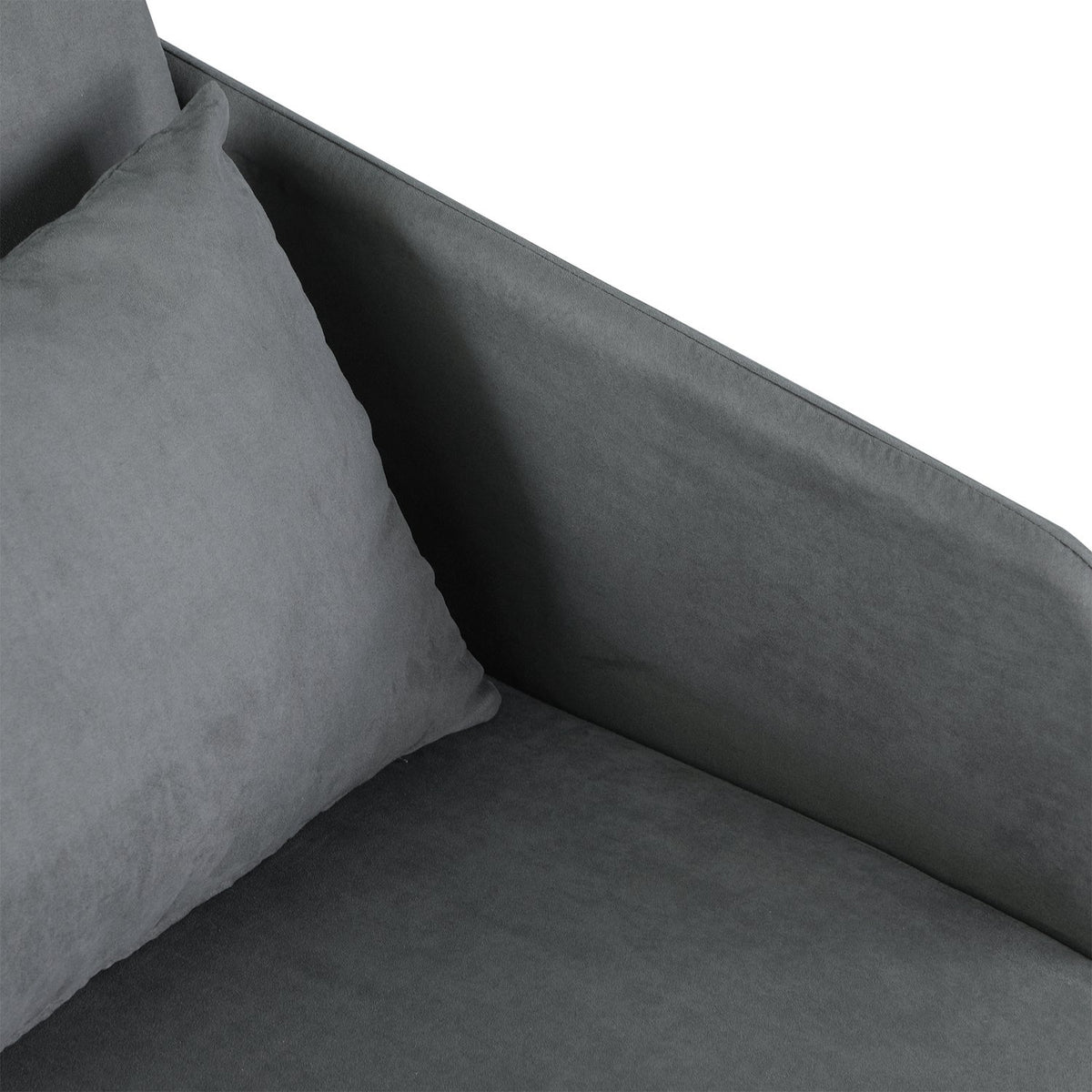 Sofa Bed 70X76X77Cm Sofa Bed, Single Sofa With Washable Cover, 2 Side Pockets, Cushions, Metal, Gray