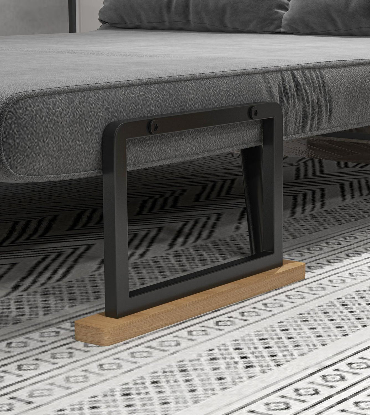 Sofa Bed With Bed Box, Couch With Sleeping Function, Sofa Bed With Velvet Look, Back Cushion, Dark Gray, 102 X 73 X 81 Cm