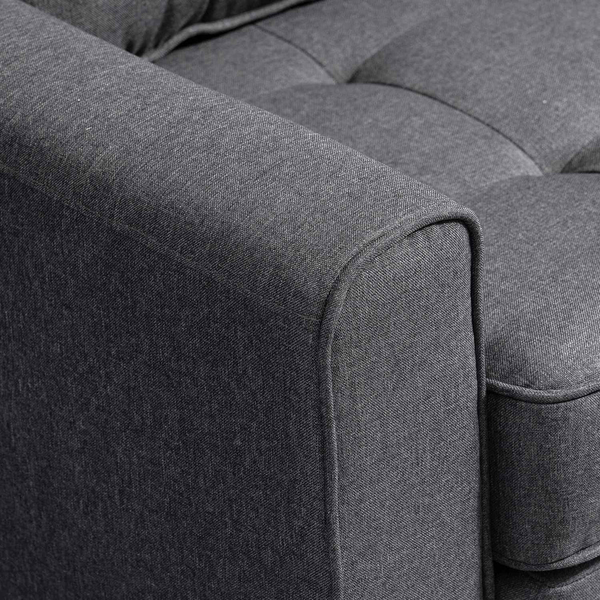 Sofa bed, folding sofa, 2-seater, sofa bed with sleep function, linen touch, rubber wood, gray, 147.5x75x85cm