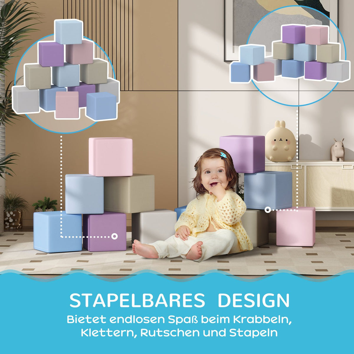 Soft Building Blocks Set of 12 Foam Building Blocks Giant Building Blocks Building Toys for Children 1-3 Years Old Artificial Leather EPE |