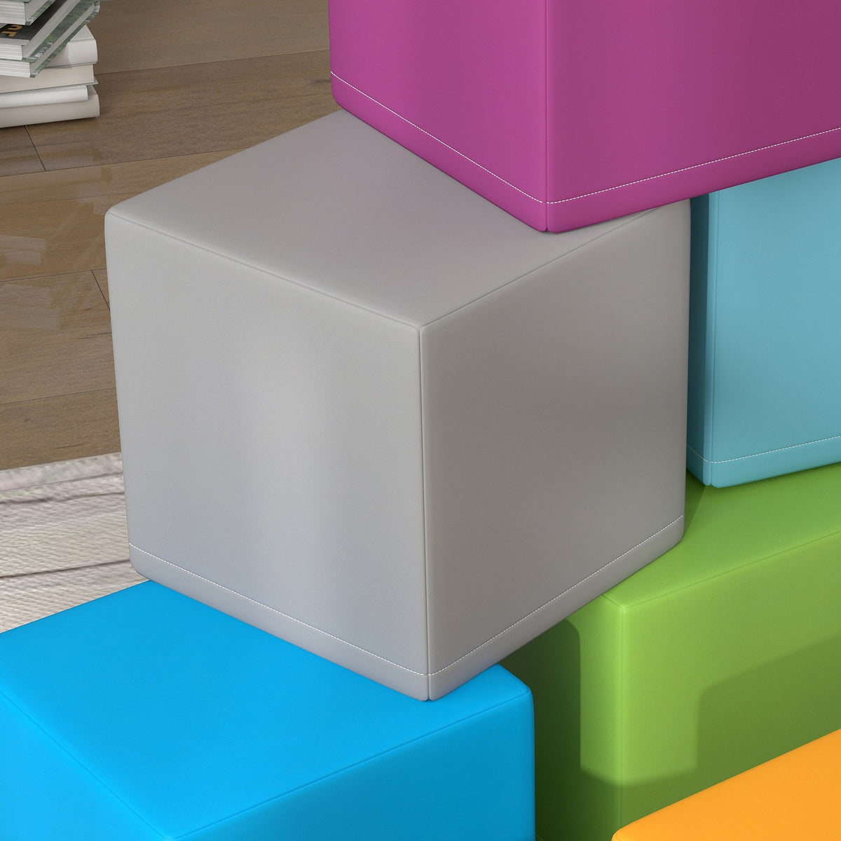 Soft Building Blocks Set of 12 Foam Building Blocks Giant Building Blocks for Children 1-3 Years Old, Building Toys Made of Faux Leather & EPE