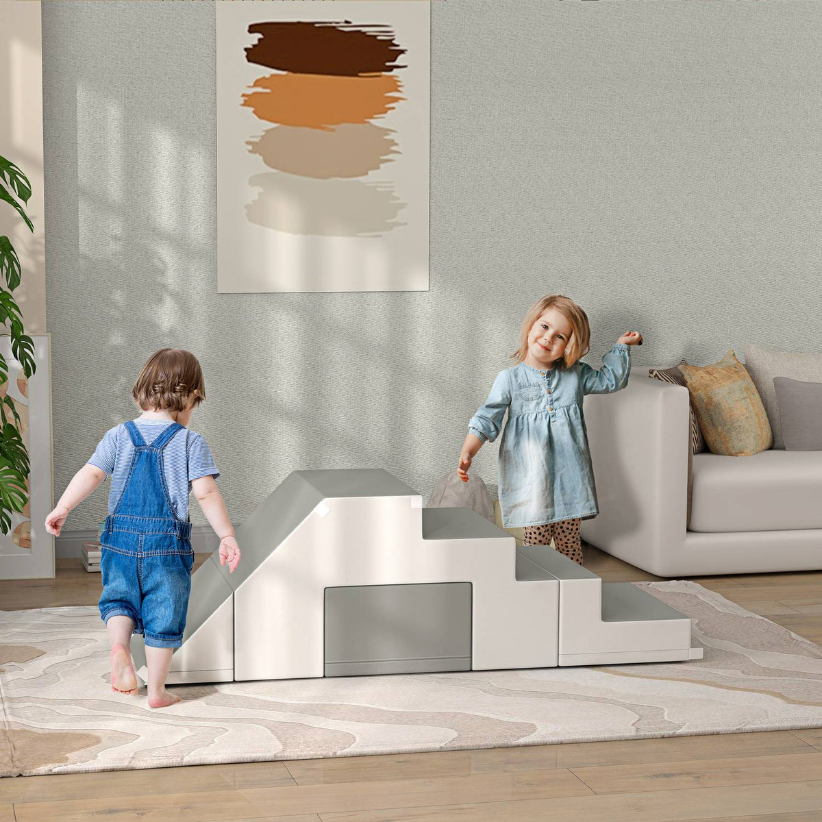 Soft Building Blocks Set of 2 Foam Building Blocks Giant Building Blocks Building Toys for Children 1-3 Years Old Faux Leather EPE