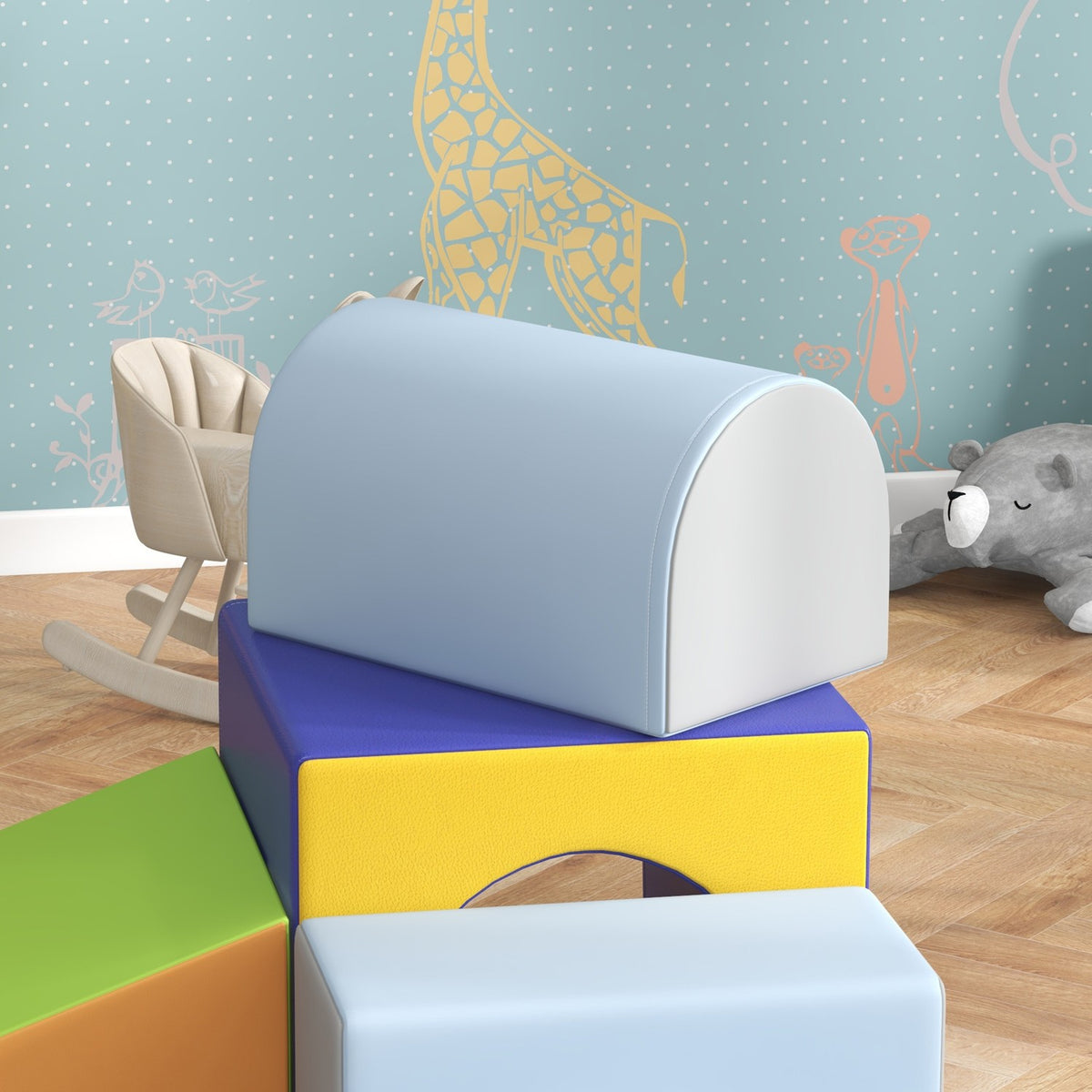Soft Building Blocks Set of 4 Foam Building Blocks Giant Building Blocks Building Toys Foam Blocks for 1-3 Years Old Children Faux Leather EPE