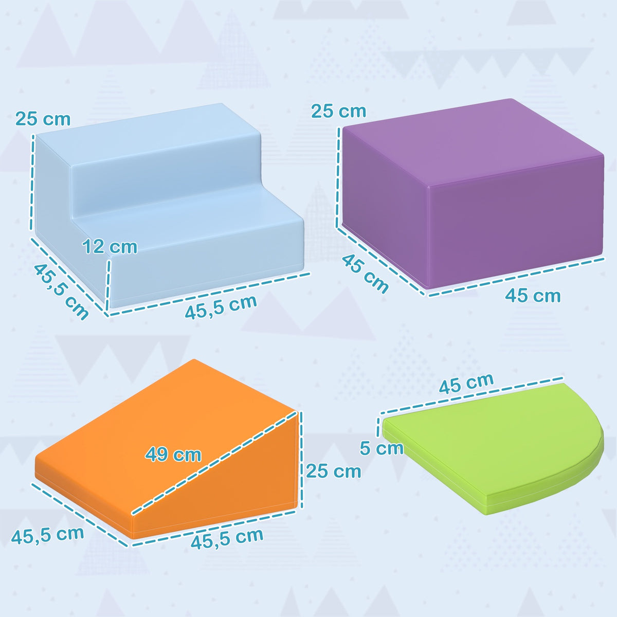 Soft Building Blocks Set of 4 Foam Building Blocks Giant Building Blocks Building Toys for Children 1-3 Years Old, Faux Leather & EPE