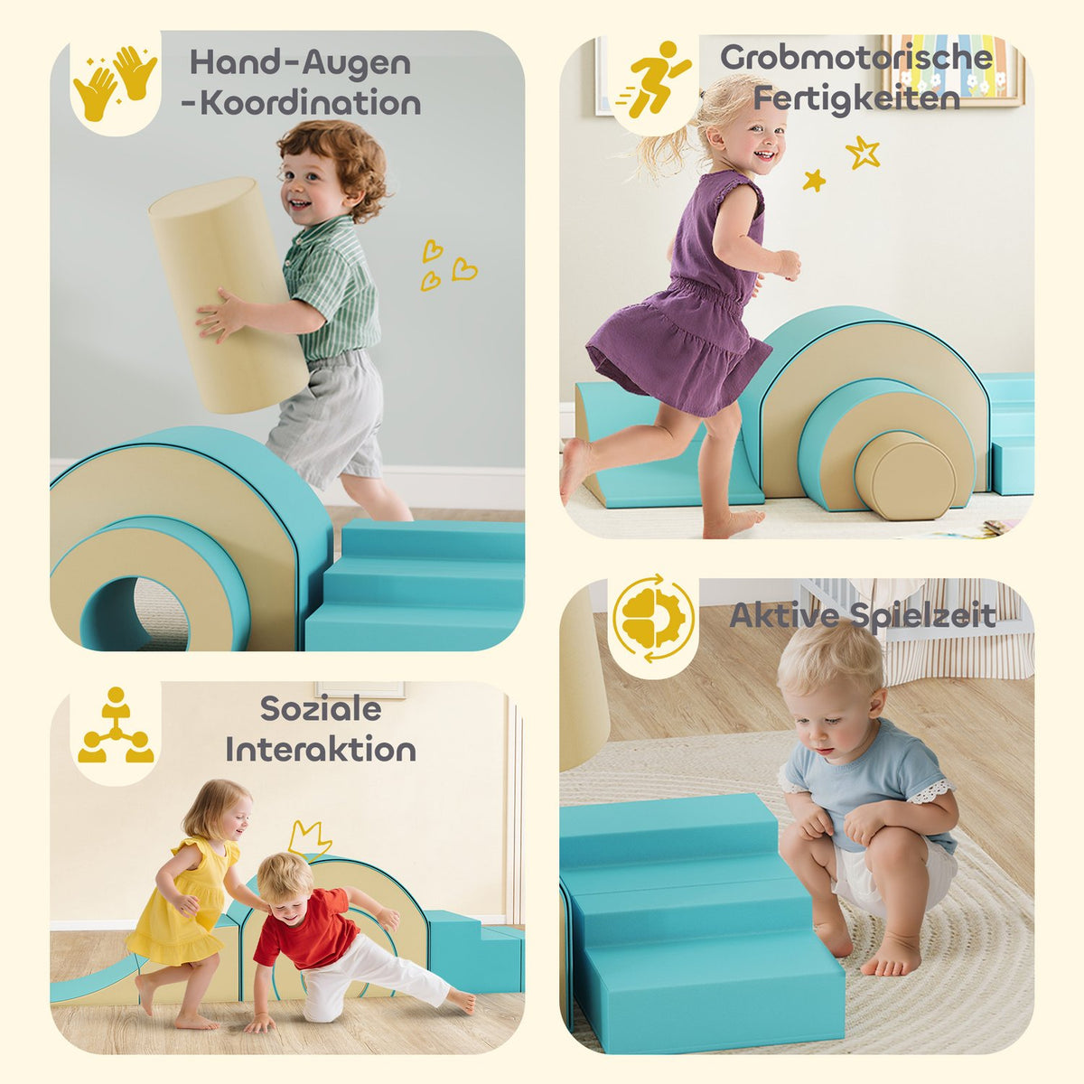 Soft Play Block Set for Babies & Toddlers, 5 Pieces