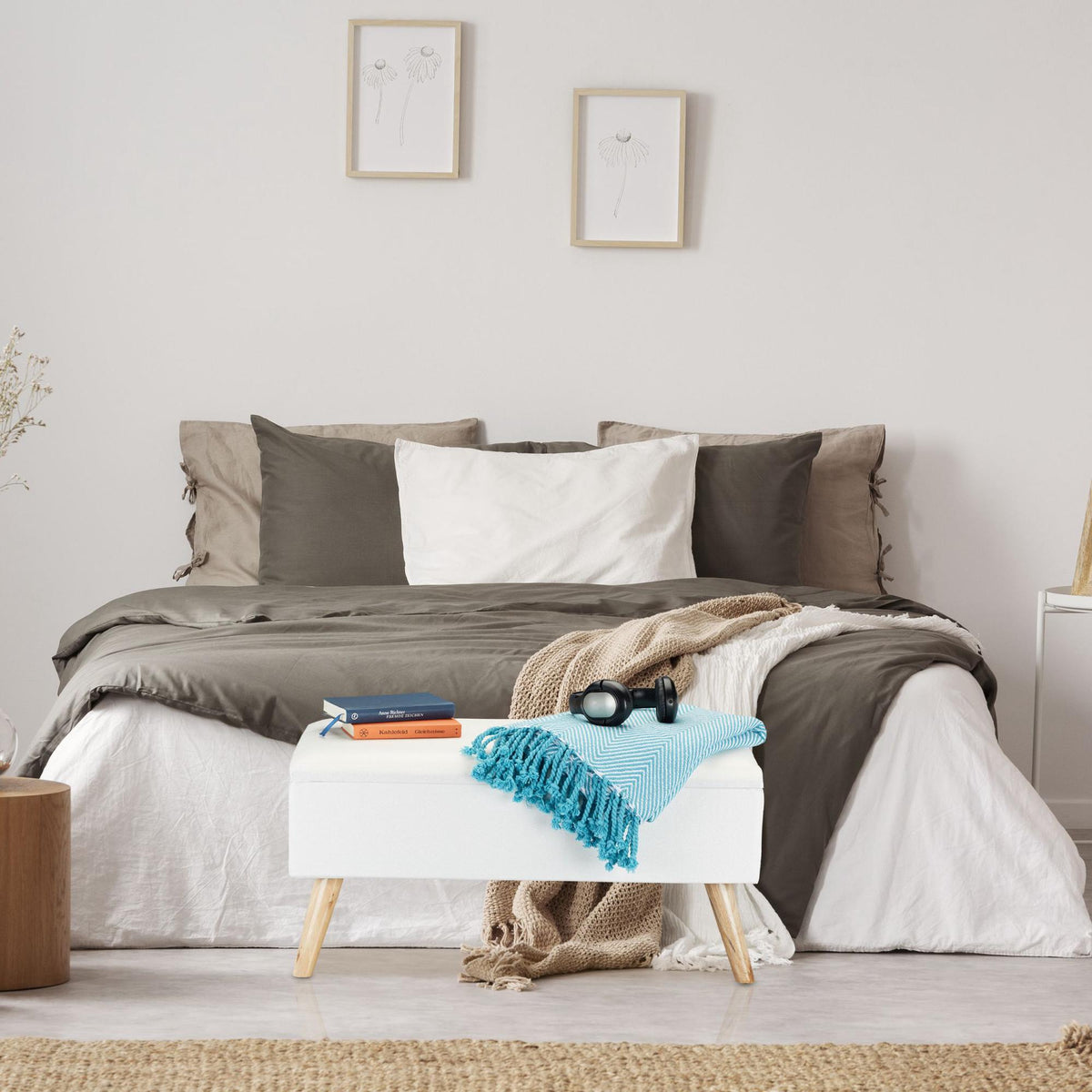 Soft bench with storage