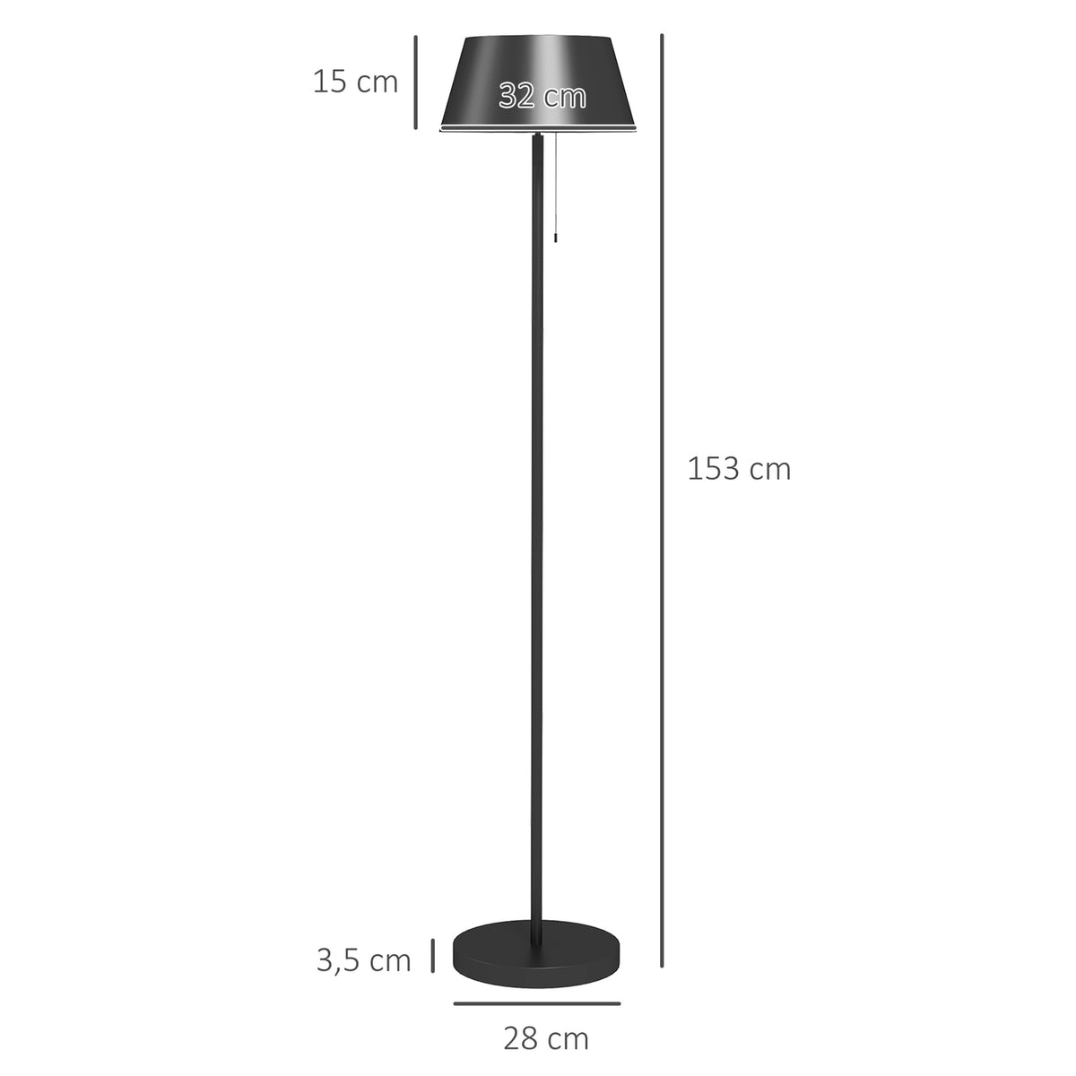 Solar Floor Lamp, Outdoor Floor Lamp, Usb Rechargeable Led Solar Lamps, Ip44 Waterproof Floor Lamp, Dimmable Warm White, Pull Chain Switch