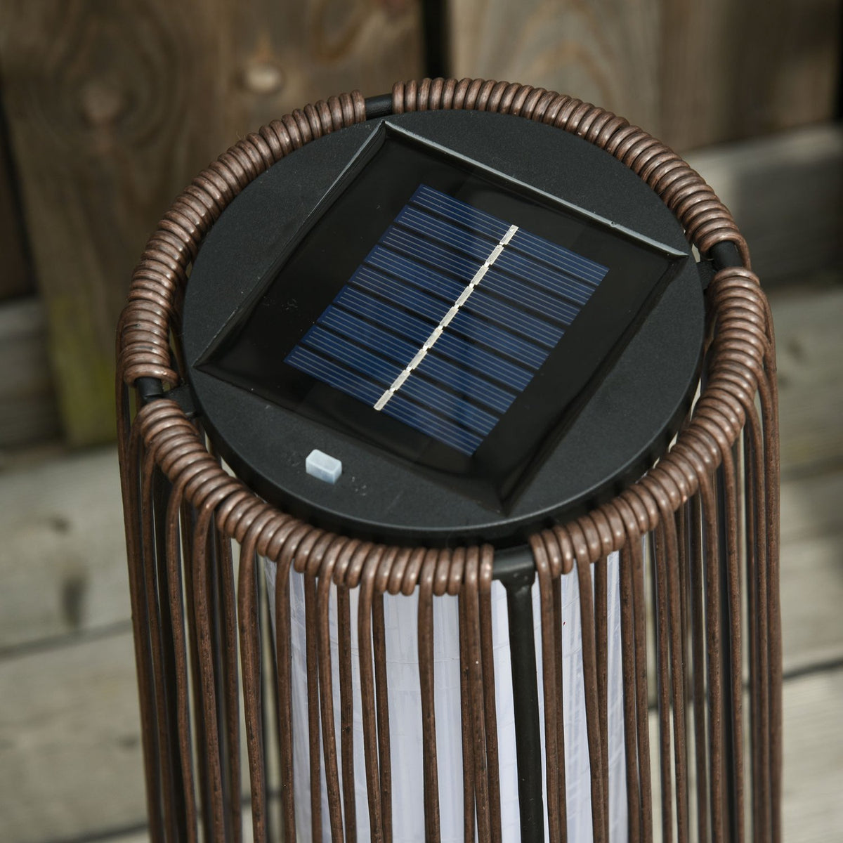 Solar Lamp, Garden Lamp, Rattan Solar Light, Automatic Led, Brown, 21.5 X 21.5 X 61 Cm