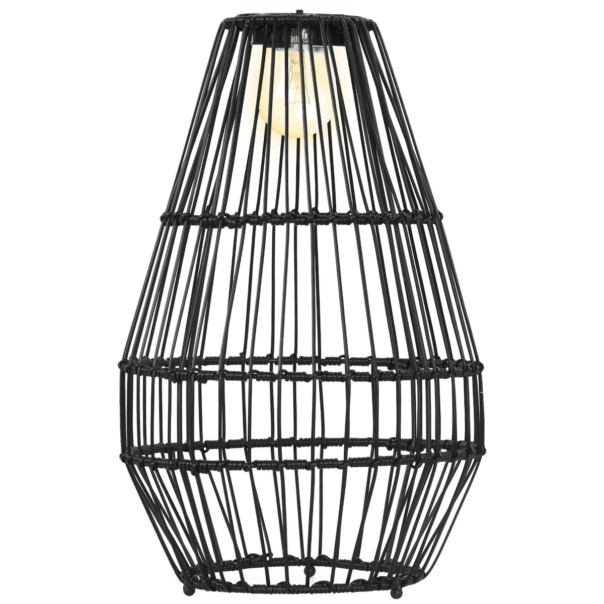 Solar Lamp Garden Lamp With Drum Design, Waterproof, Light Sensor, Automatic Led, For Balcony, Black