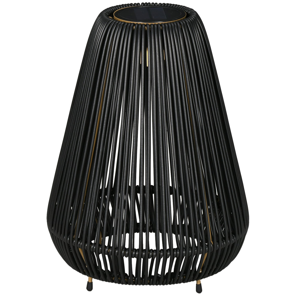 Solar Light Rattan Waterproof Path Light With Light Sensor, Automatic Led Garden Lamp, Outdoor Light, Black, Metal