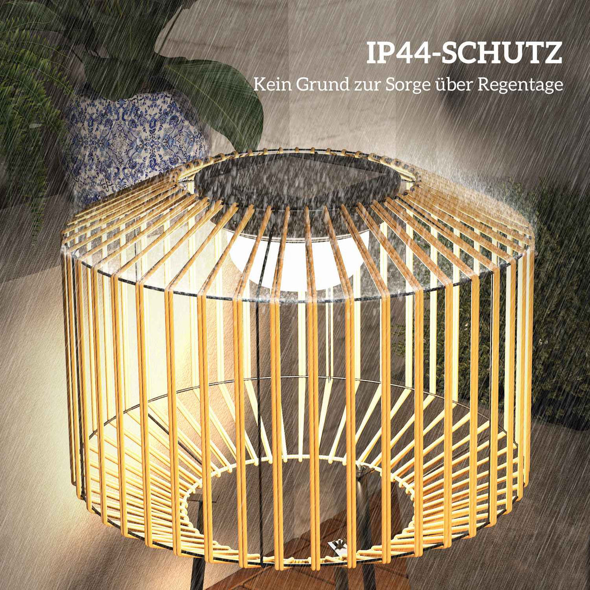 Solar Path Light Usb Rechargeable Garden Lamp Led Outdoor Lamp Light Sensor Shelf Ip44 Balcony Patio Metal Brown