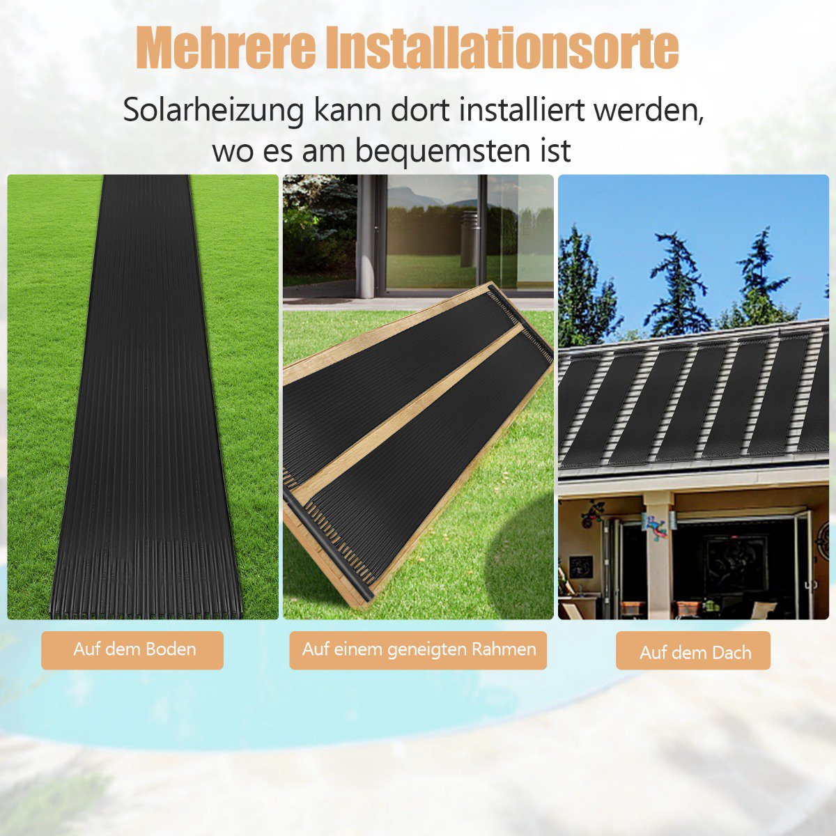Solar Pool Heater, UV-Resistant PE, 300x75 cm, 2 Panels