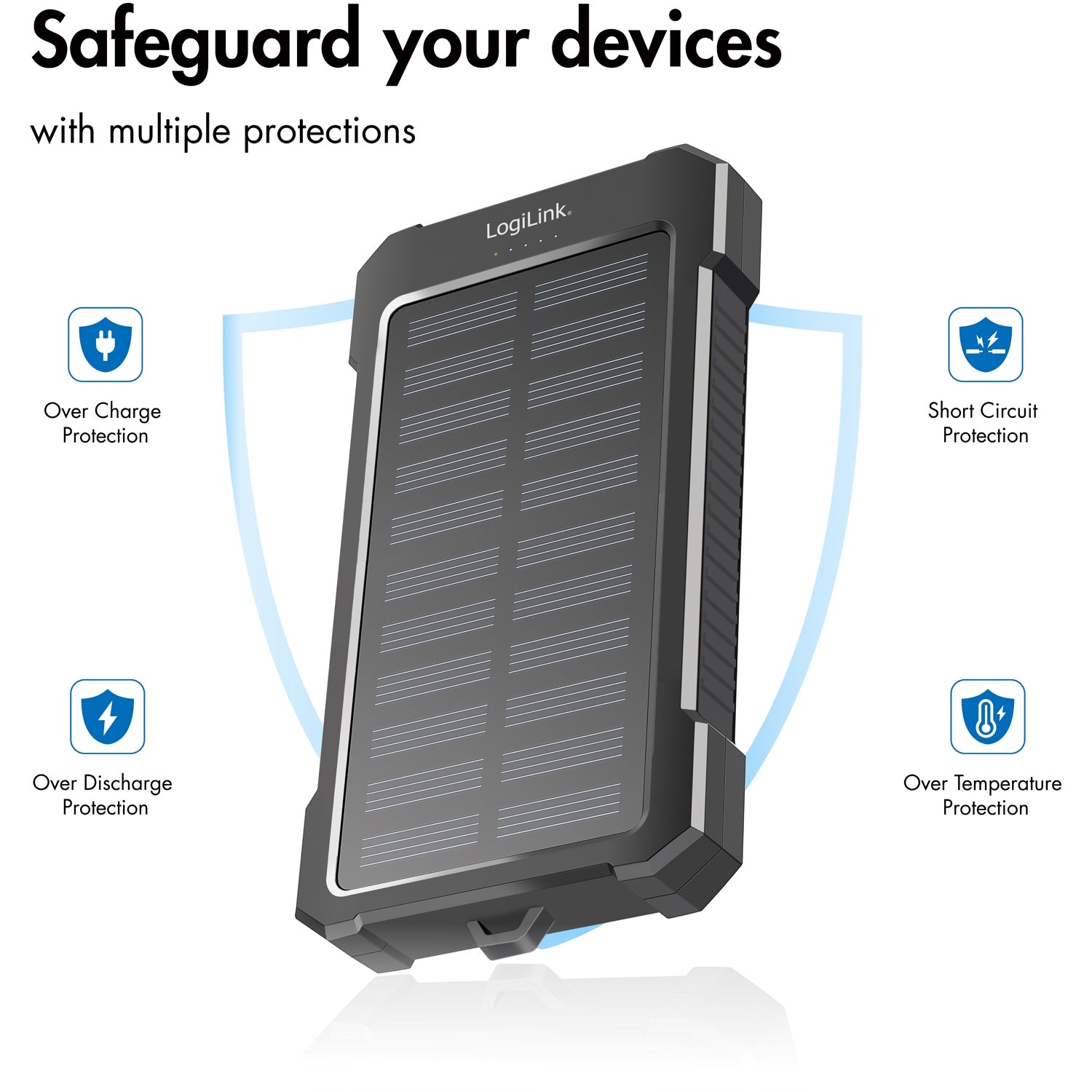Solar Powerbank 10,000mAh 2xUSB-A + USB-C in/out 12W