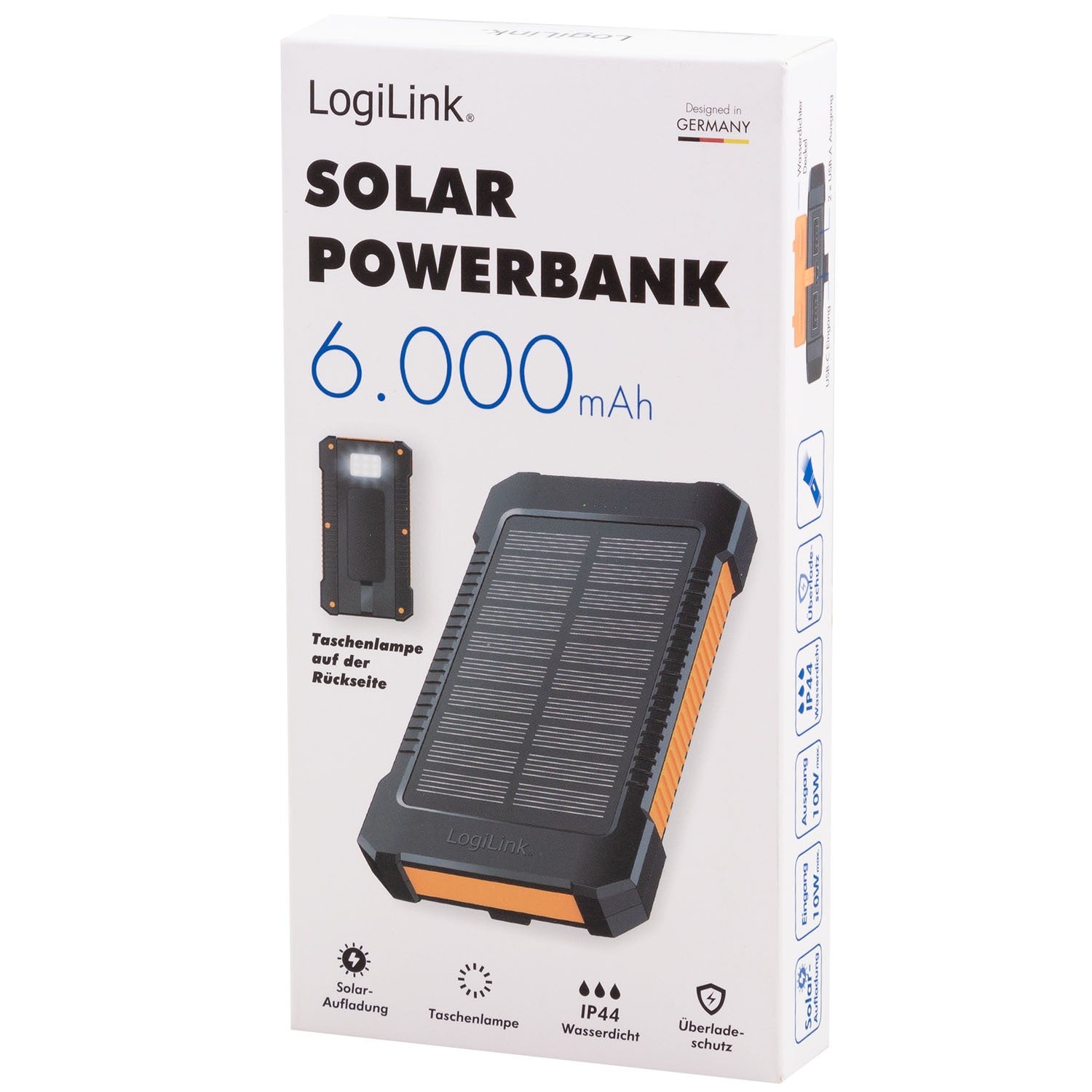 Solar Powerbank 6000mAh 2xUSB-A 10W