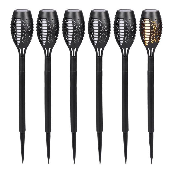 Solar lamps torches 6-pack